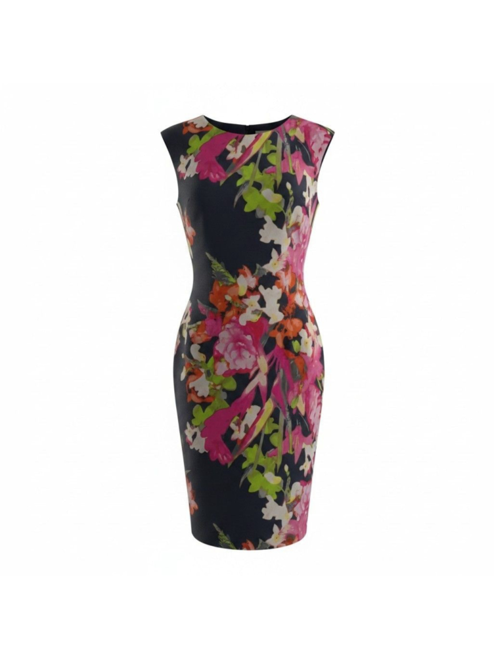 Vince Camuto Floral Sheath Midi Dress Size 14